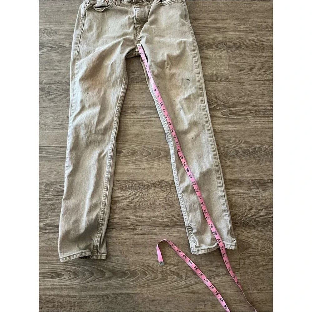 Levi’s 511 Slim Khaki Jeans Mens 32x34 Beige Stretch Denim Distressed Pants